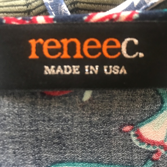 RENEE C Floral Print Navy Boho Kimono Top-USA MADE - Picture 5 of 5